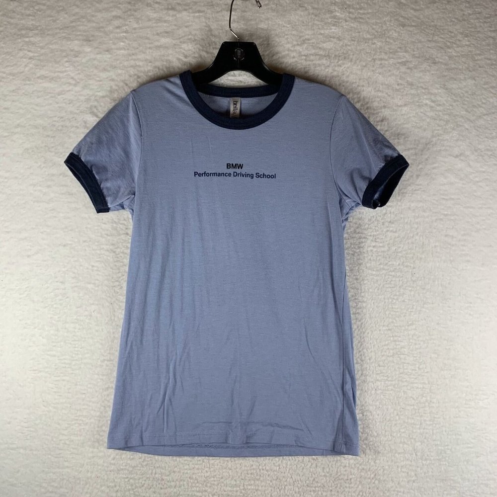 BMW Performance Driving Bella T-Shirt Womens‎ Large Blue Cotton Crew Neck 7462